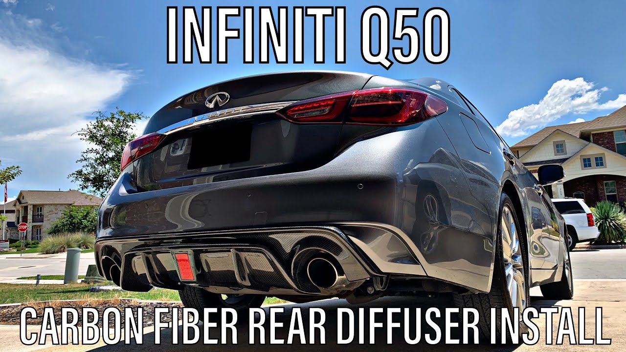 Установка заднего диффузора Infiniti Q50 Vicrez из углеродного волокна!