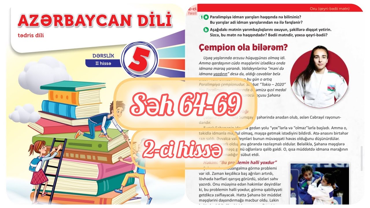 5-ci sinif Azərbaycan dili dərslik səh 64,65,66,67,68,69. 2-ci hissə. Feili sifət, feili bağlama