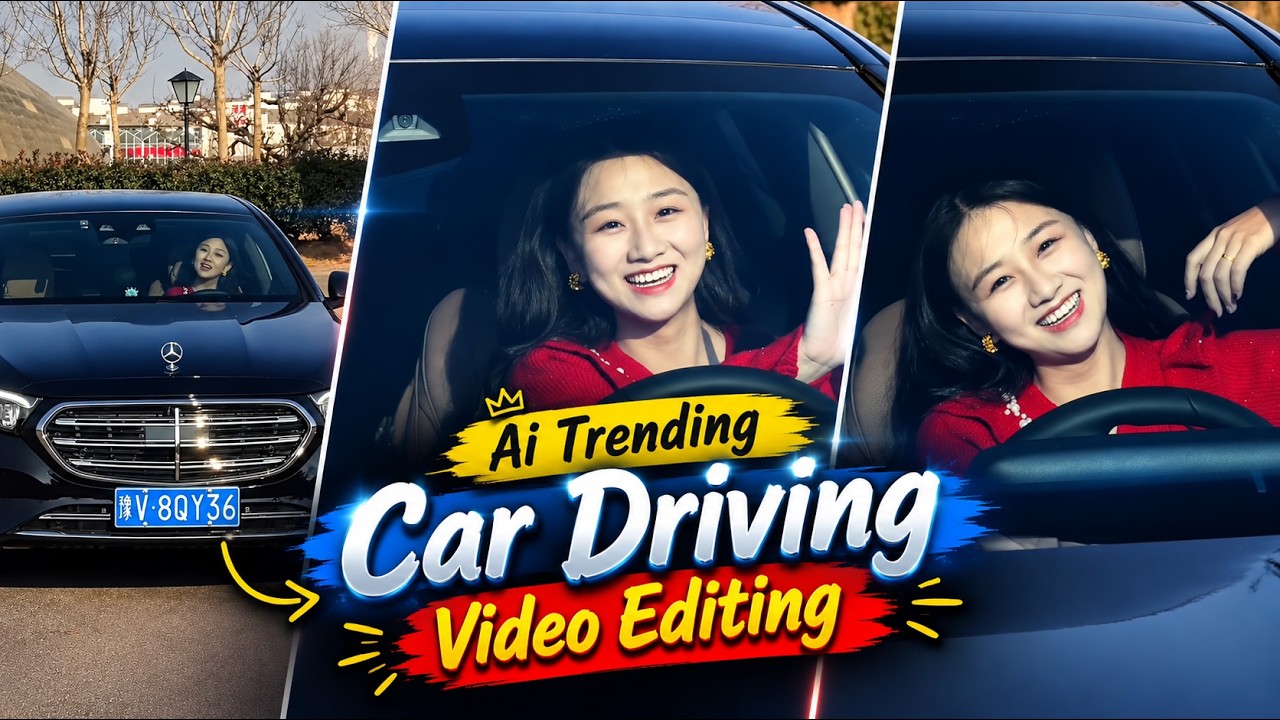 Trending CAR Driving Ai Video Editing Tutorial | Instagram Viral Car Driving Reels Editing - Gemini