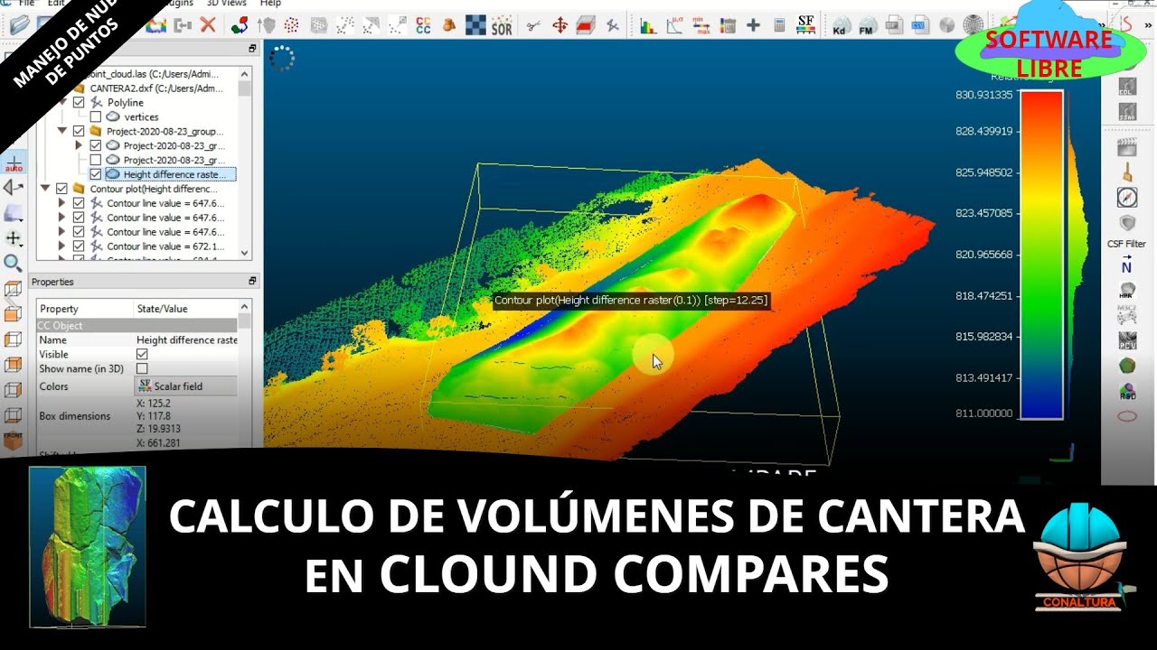 FOTOGRAMETRIA CALCULO DE VOLUMENES DE UNA CANTERA EN CLOUND COMPARE👨‍🏫🧏‍♂️🌋🏔 (SOFTWARE LIBRE )