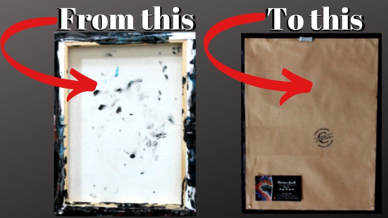 6 Steps! How to complete the back of a painting 🎨 canvas backing