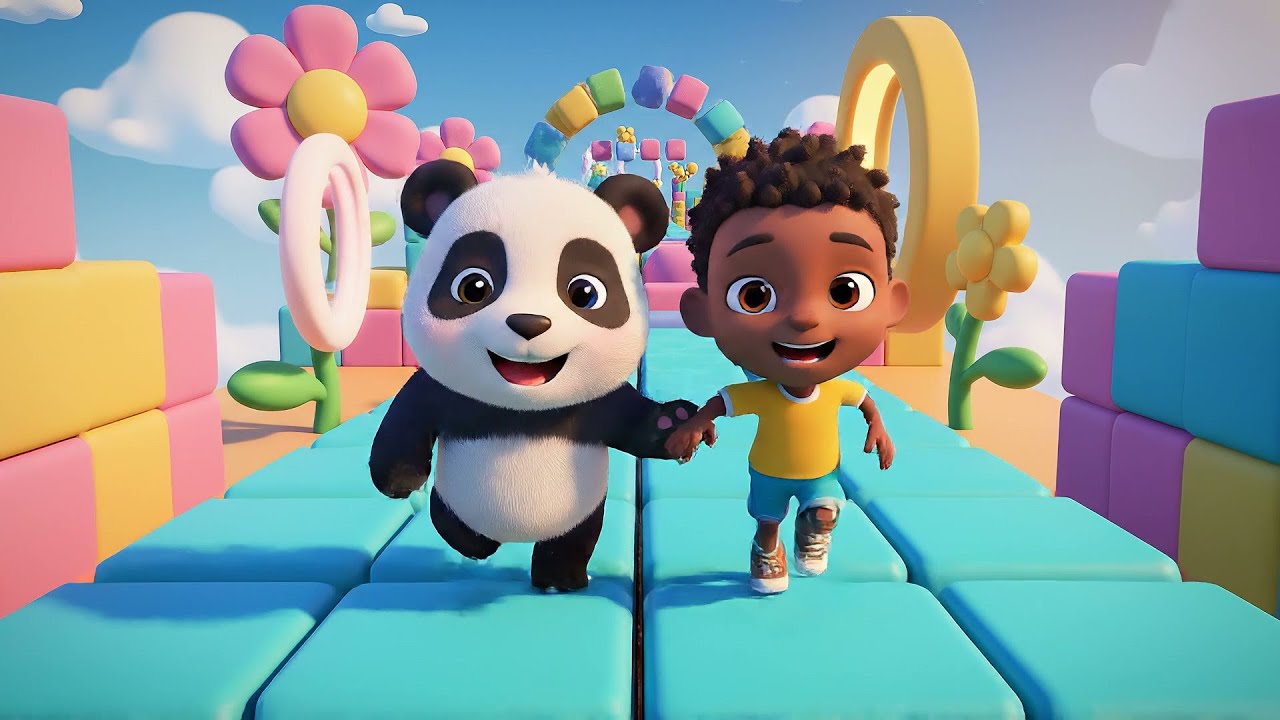 Roblox Baby Panda Rolled Down the Obby Slide | Kids Songs & Nursery Rhymes