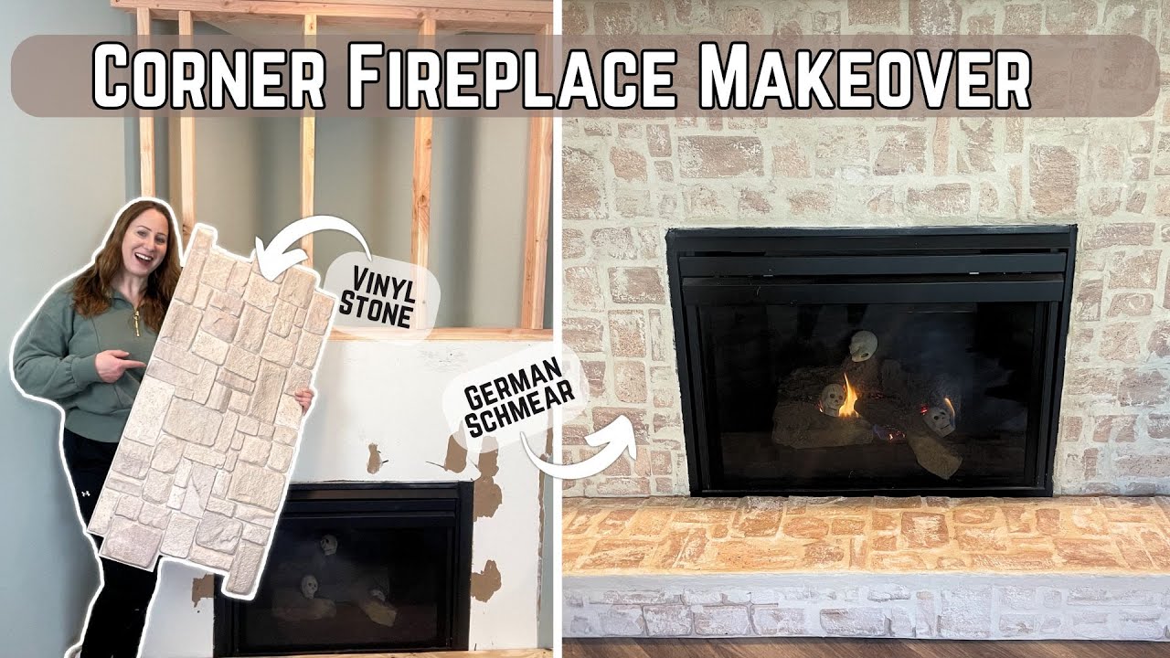 Giving my corner fireplace a face lift // Builder grade to custom made