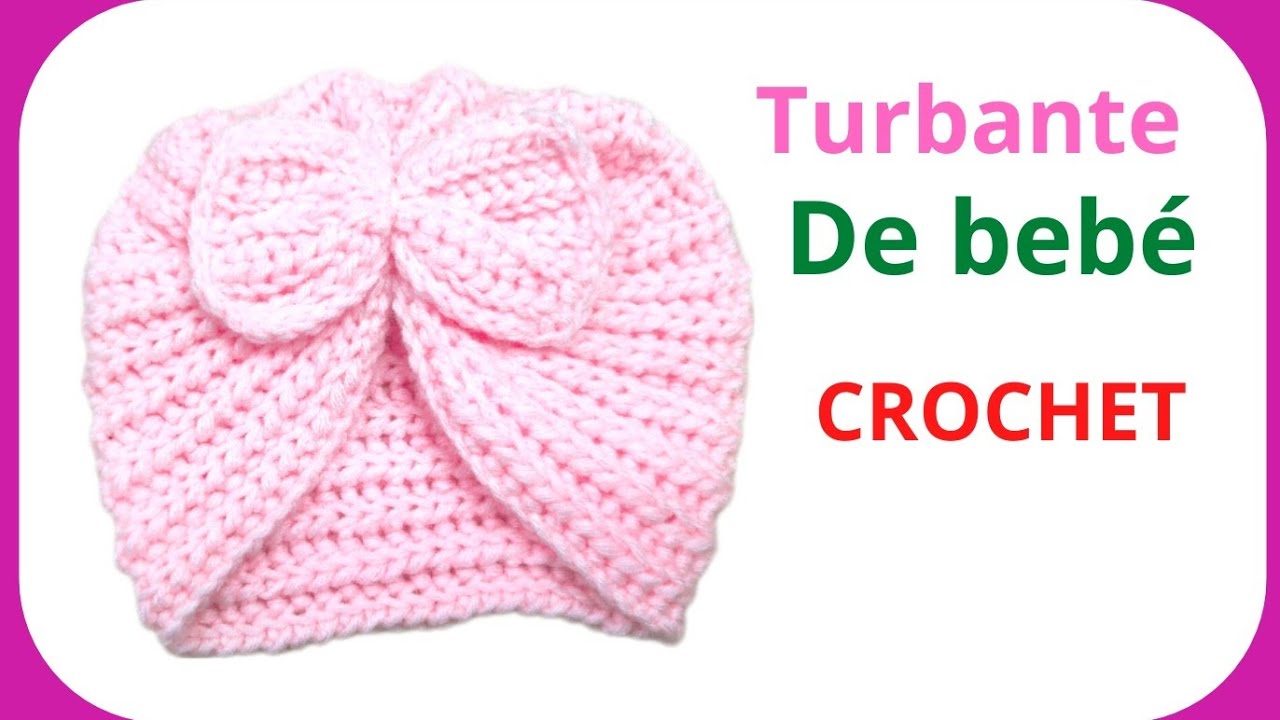 👶✅Turbante  de bebé tejido a crochet ( se teje muy rápido) Todas las tallas.