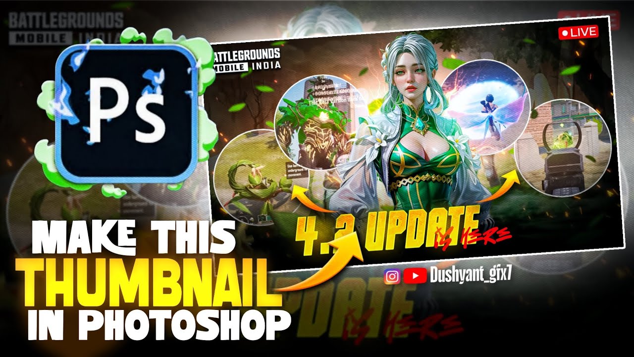 How to make Pubg 4.2 Update Thumbnail in Photoshop | Pro Thumbnail Tutorial