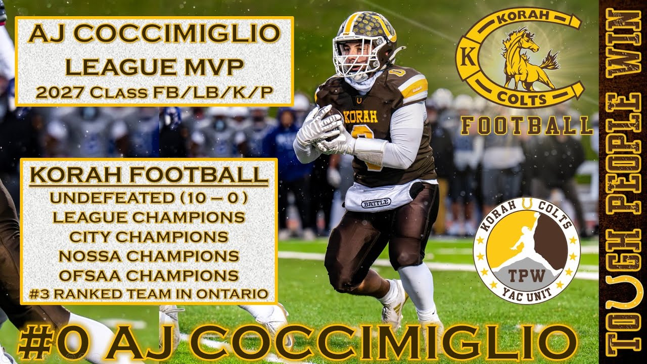 AJ Coccimiglio (2027 Class FB / K / P / LB, Sault League MVP) - 2025 Season FB Highlights