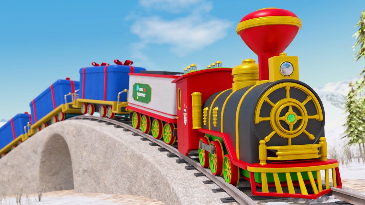 Santa's Gift Delivery - Train Cartoon for kids - Choo choo train kids videos
