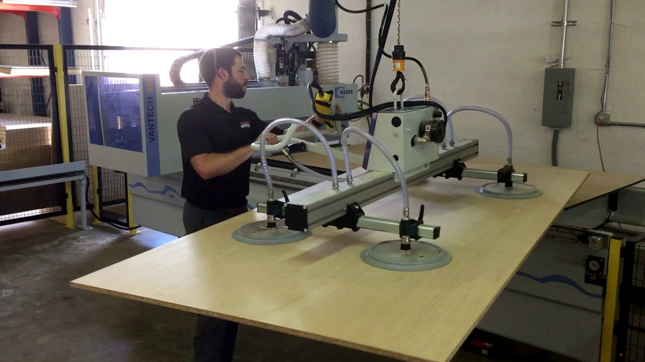 How To Use A Vacuum Suction Lift For Plywood Sheets in Wood Cutting Process