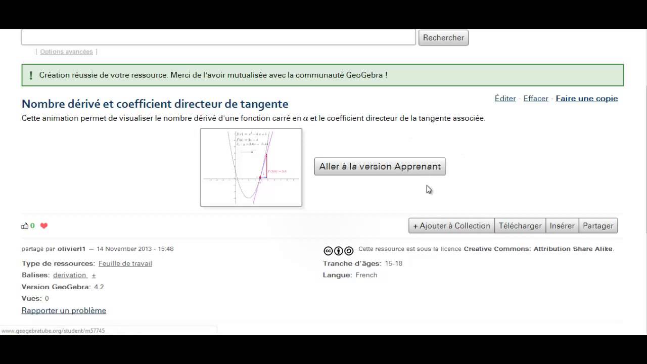 GeoGebra, GeoGebraTube et Edmodo
