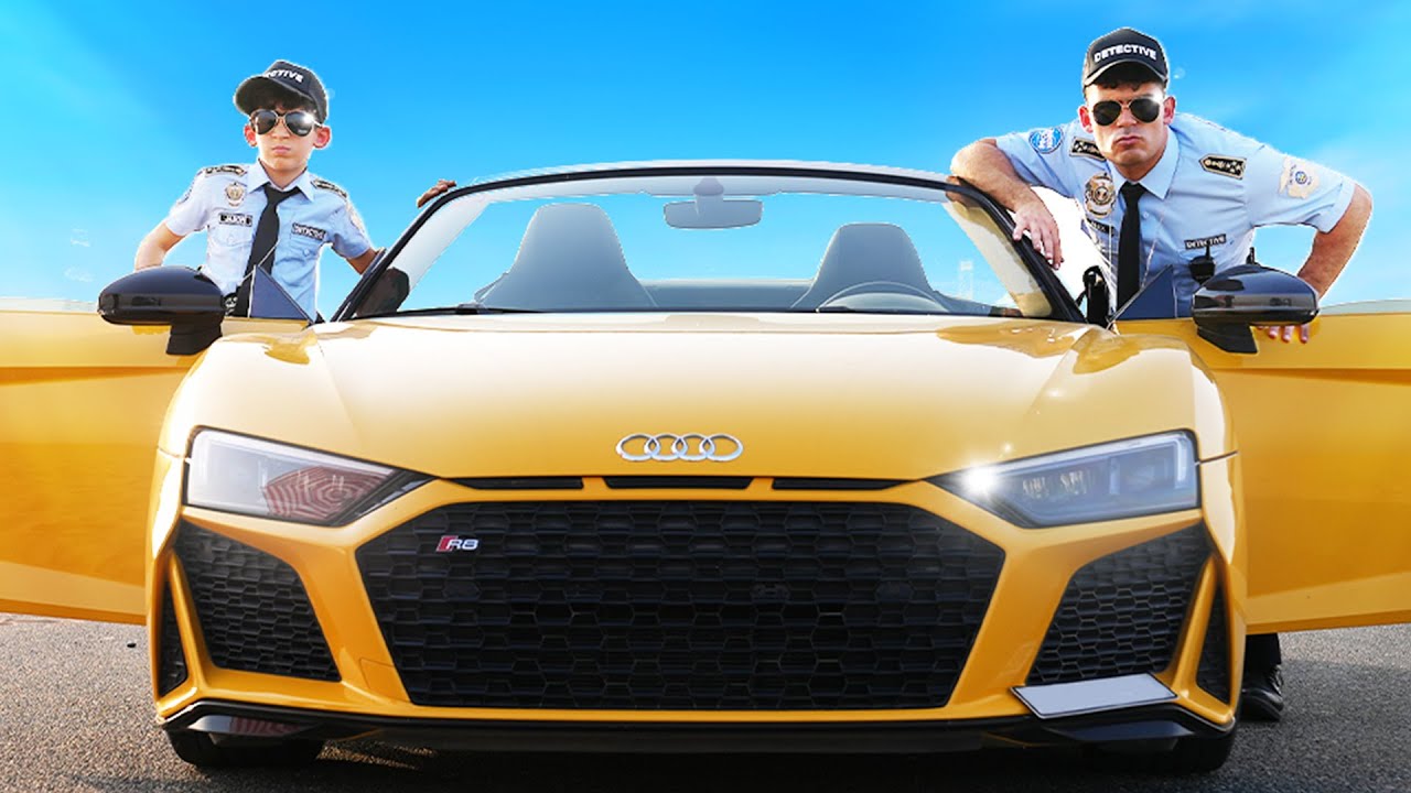 Jason pretend play detective with super car