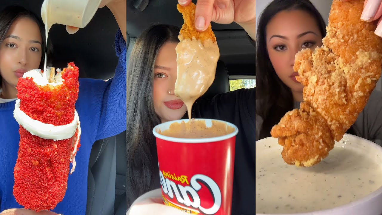 TIKTOK Мукбанг, подборка | Wingstop, Cane's, Popeyes, Erewhon, Chiptole и другие!
