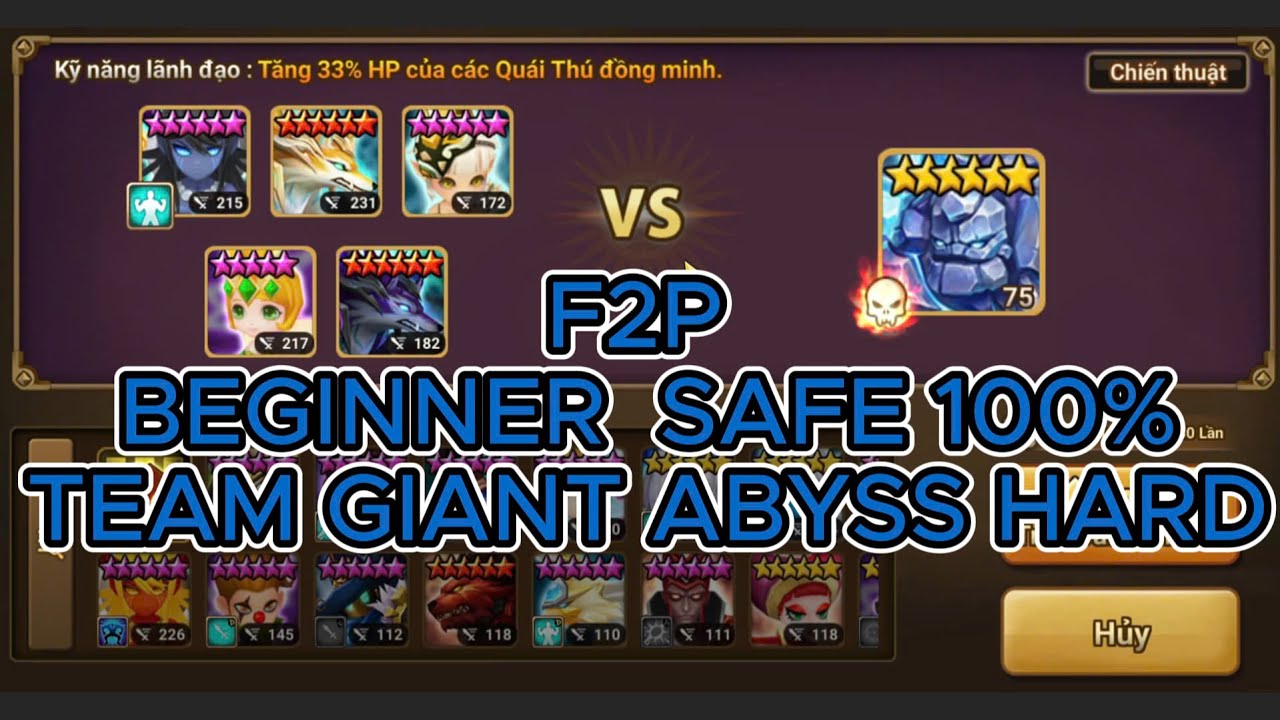 Summoners War 2025: HƯỚNG DẪN NEWBIE BEGINNER F2P: TEAM LAO  NGỤC KHỔNG LỒ VỰC THẲM HARD.