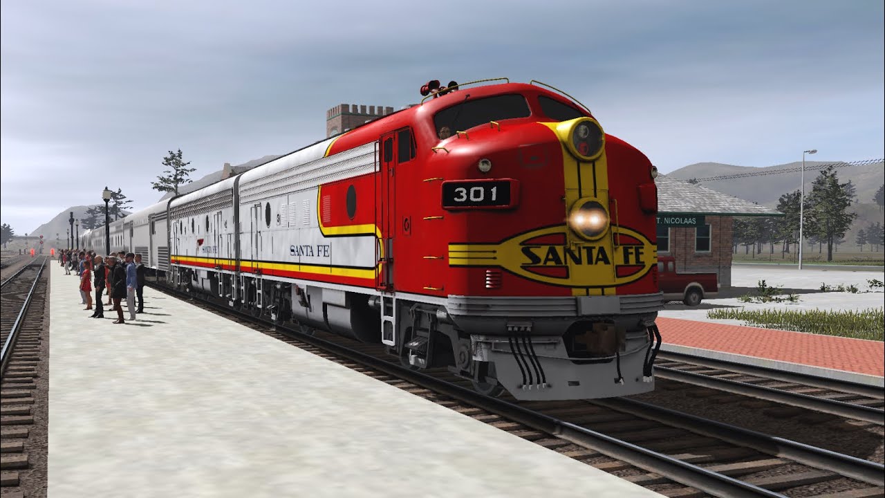 Trainz simulator 3 and the new ATSF F7A Santa fe Red warbonnet