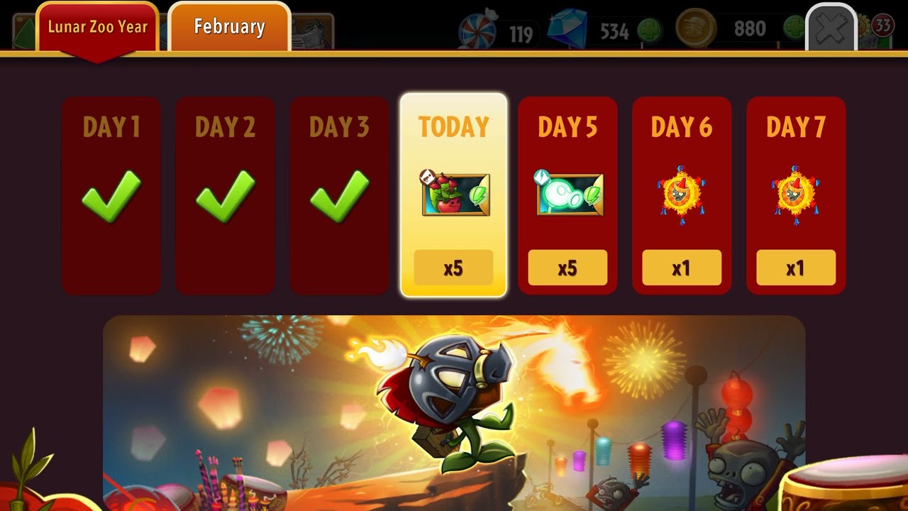 Lunar Zoo Year Day 4️⃣🏮🧧🌹 Today Pinata Party 🪅 Letsplay Plants vs. Zombies 2