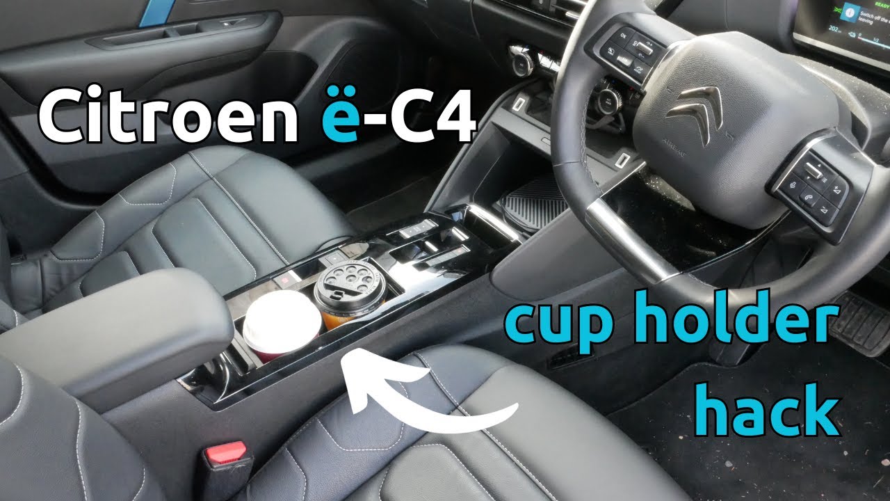 Improving the cup holders in the Citroen C4/e-C4. My hack to make these work with coffee cups.