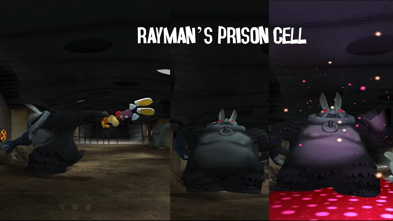 Rayman Raving Rabbids - Evolution of Rayman's prison cell