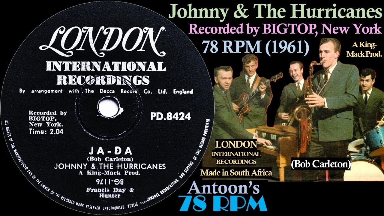 Johnny & The Hurricanes | Ja - Da | London 78 rpm | 1961 South Africa
