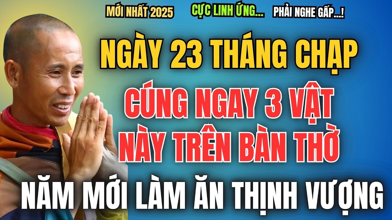 NGÀY 23 THÁNG CHẠP, CÚNG NGAY 3 VẬT NÀY TRÊN BÀN THỜ, NĂM MỚI LÀM ĂN THỊNH VƯỢNG