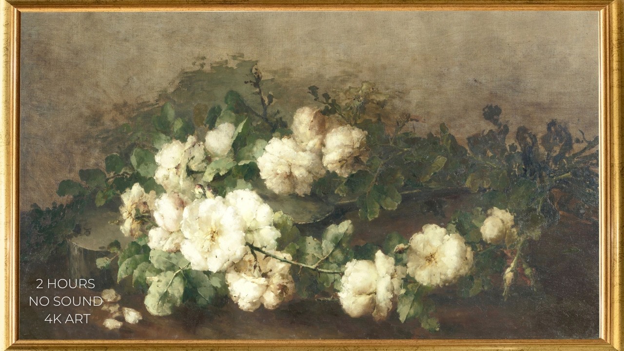 2 Hours Vintage Rose Painting Screensaver (No Sound) | 4K UHD — EcoArtLab • Frame TV & Printable Art
