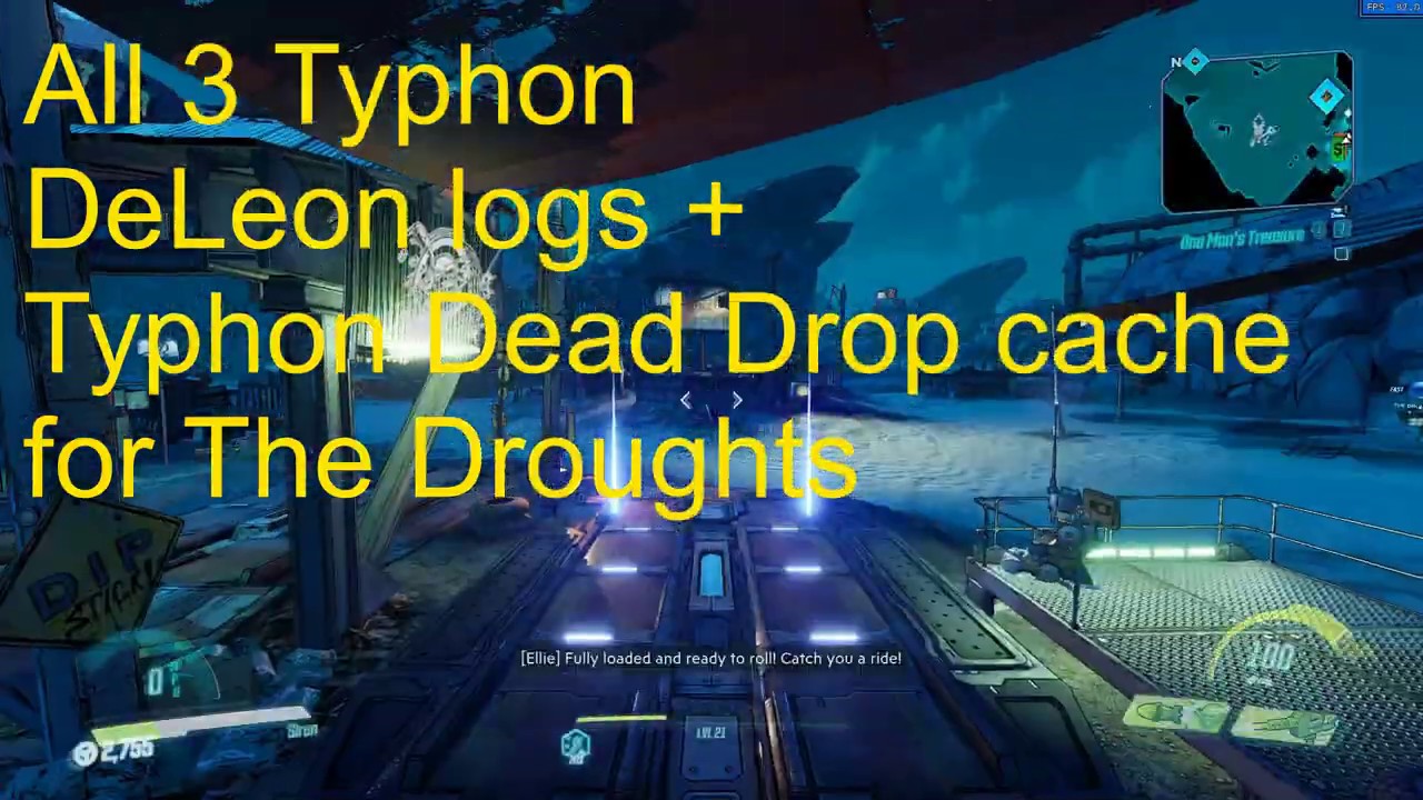 The Droughts | All 3 Typhon DeLeon logs + Dead Drop cache location | Borderlands 3