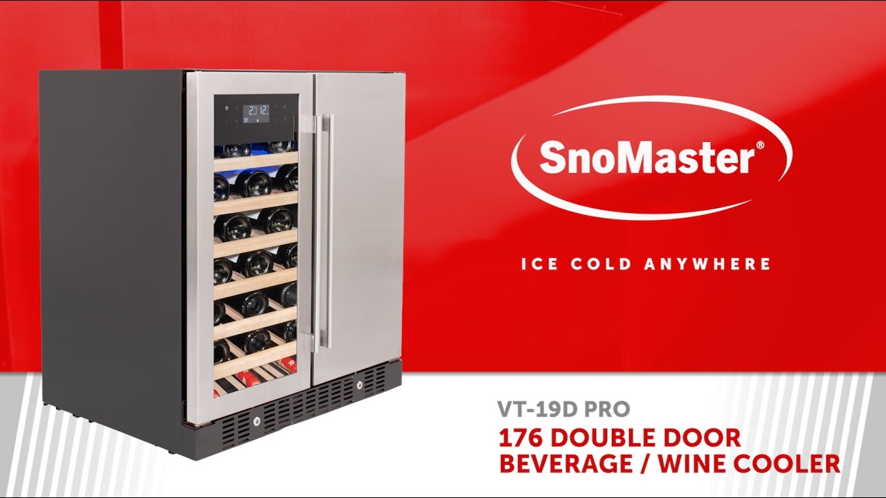 SnoMaster VT-19D PRO: 176L Double Door Beverage / Wine Cooler (PRO Series)