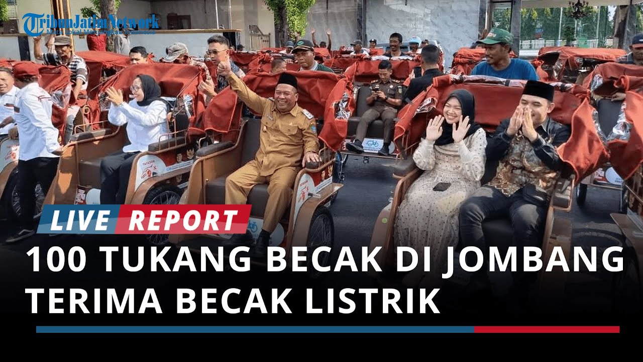 100 Tukang Becak di Jombang Terima Becak Listrik dari Prabowo