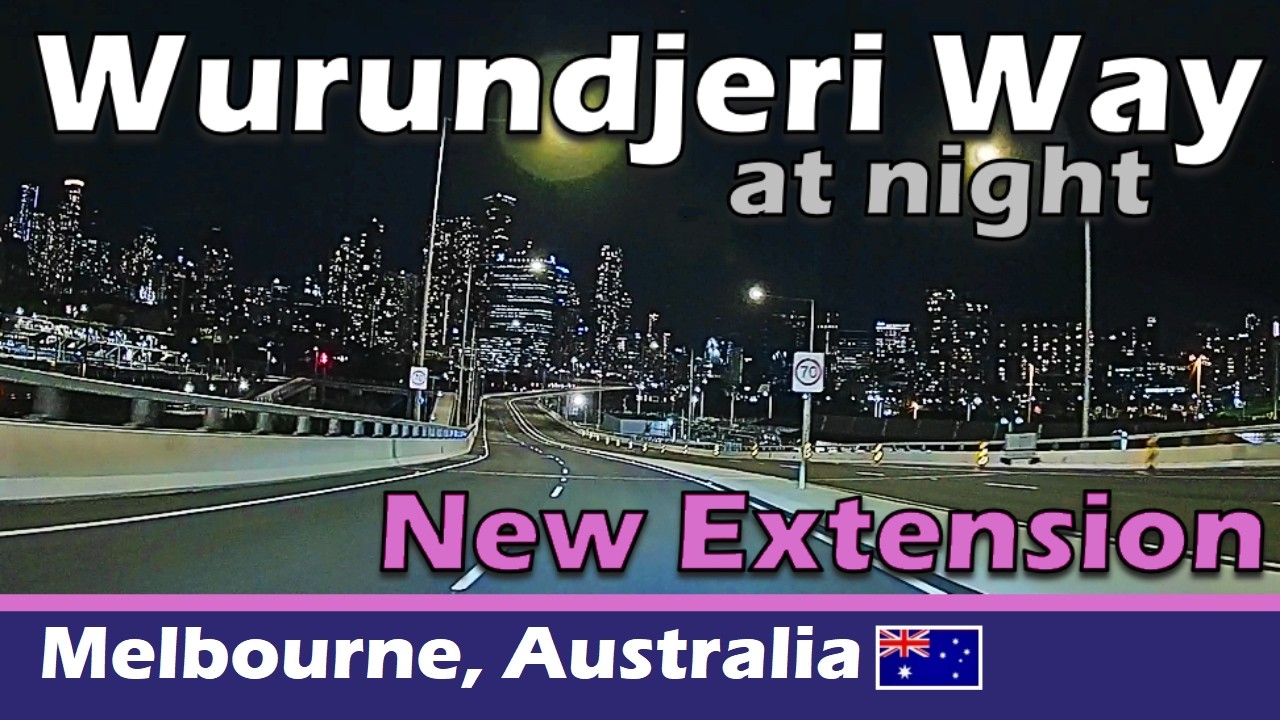 Driving on Wurundjeri Way (night), Melbourne | Victoria, Australia