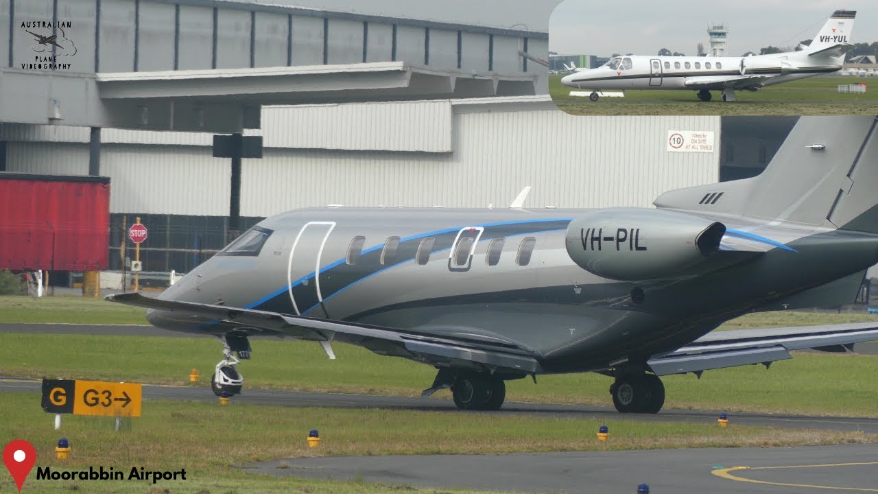 [4K] private jets and charter services taking off and landing at Moorabbin Airport [MBW/YMMB]