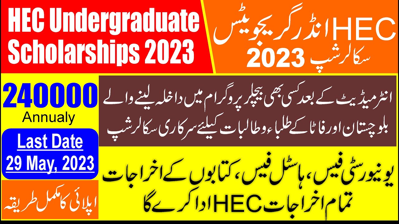 HEC Scholarship 2023 Online Apply | HEC Merit Scholarship 2023 for Balochistan