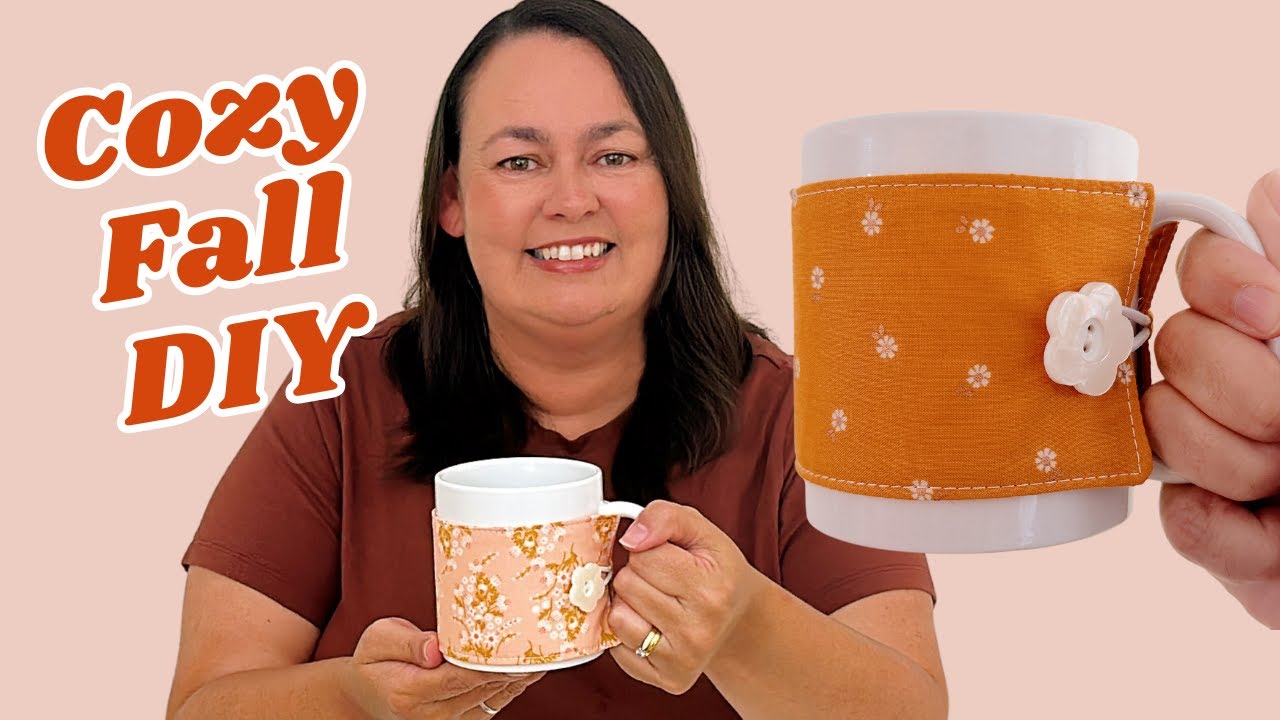 Cute Fall DIY Mug Cozy with Free Pattern 🍂