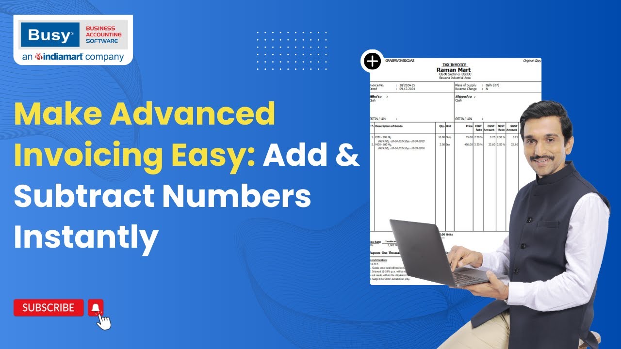 Make Advanced Invoicing Easy: Add & Subtract Numbers Instantly (English) | BUSY
