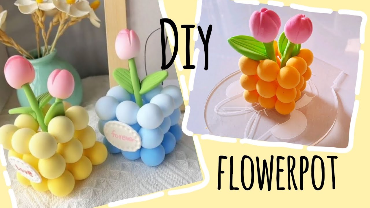 *Pinterest*📌 Inspired Flowerpot 🌷 || Aesthetic Craft Idea with Super Clay✨️