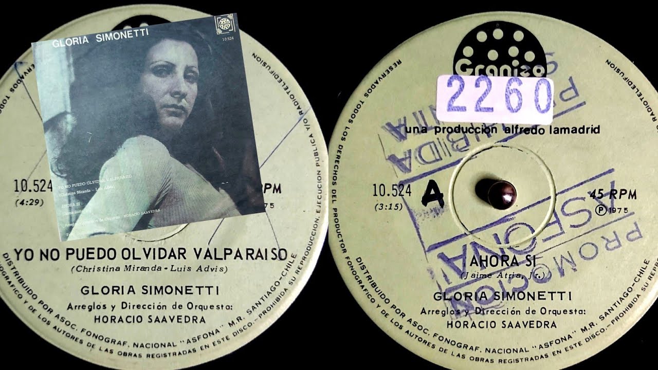 Gloria Simonetti - /YO NO PUEDO OLVIDAR VALPARAISO/ AHORA SI/ SINGLE COMPLETO 1975