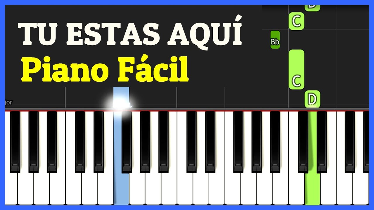 TU ESTAS AQUI (Marcela Gándara) Piano Tutorial Fácil - Tutoriales de Alabanzas Cristianas Fáciles