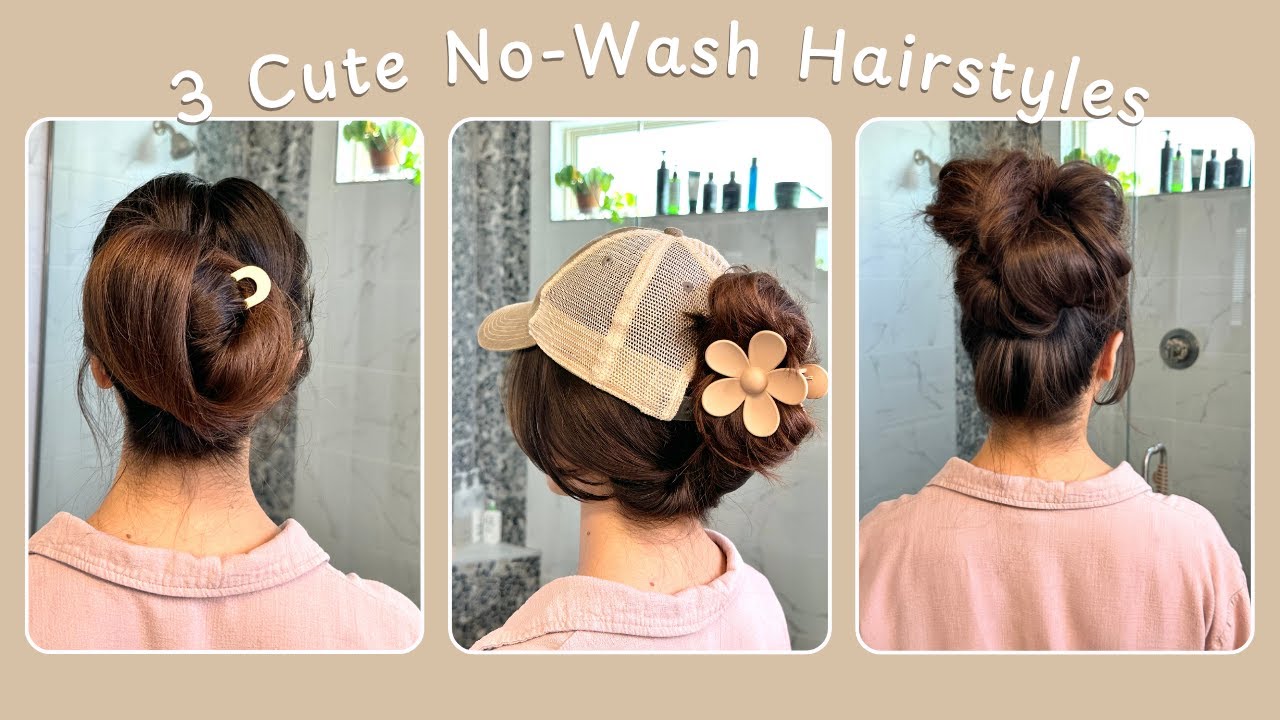 3 No-Wash Day Hairstyles | Easy, Cute & Fast