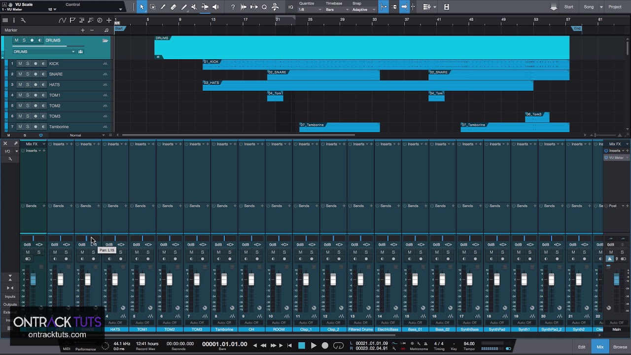 Getting Organized before a Mix in Studio One
