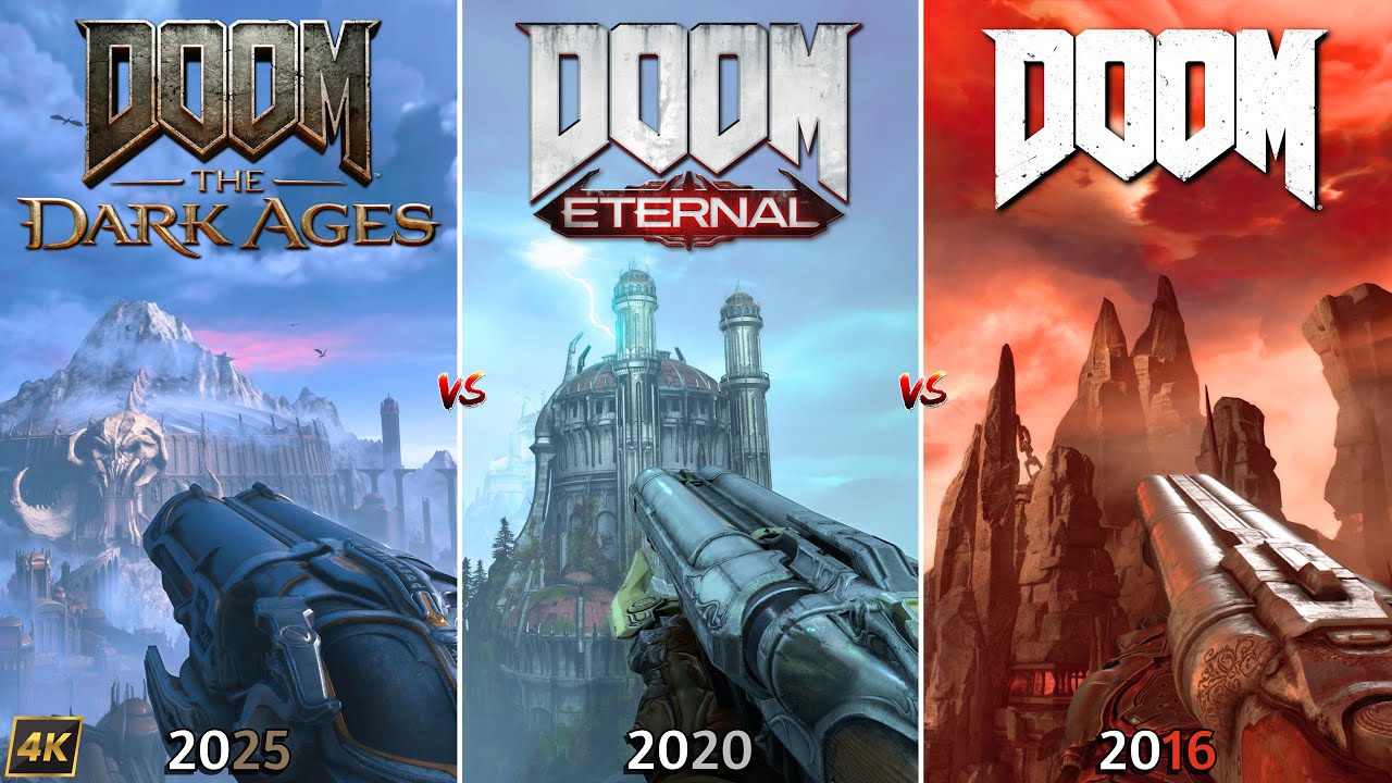 Doom The Dark Ages vs Doom Eternal vs Doom 2016 | PC | Graphics and Details Comparison