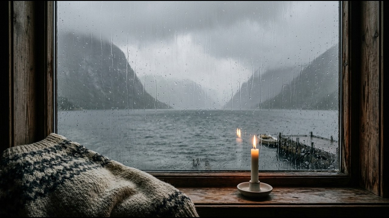 Rainy Day in a Norwegian Cabin | Cozy Fjord Life ASMR