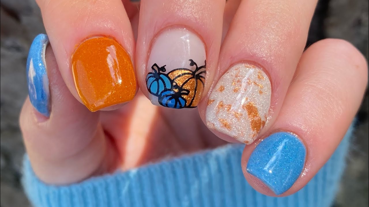 Vintage Fall Dip Powder Nails and Stamping Art | Shameless Nails