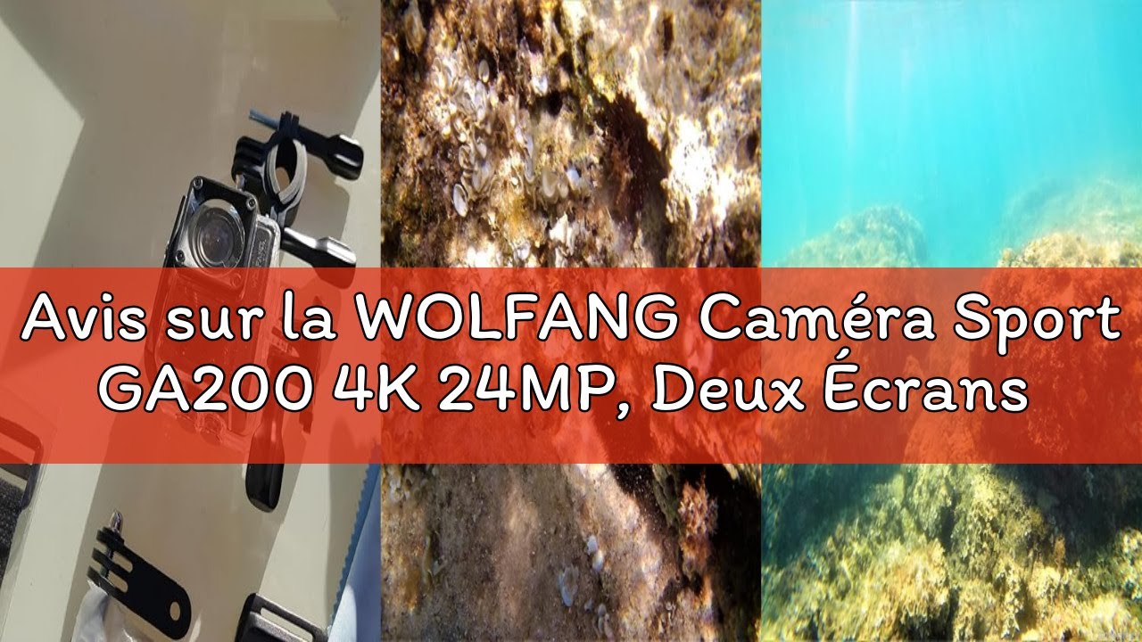 Avis sur la WOLFANG Caméra Sport GA200 4K 24MP, Deux Écrans 30FPS Caméra Étanche Grand Angle Écran T