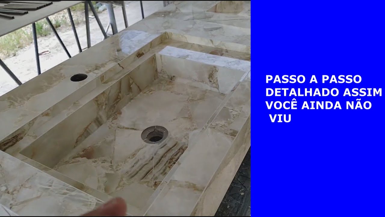 bancada em porcelanato com rebaixo com super detalhamento da execução