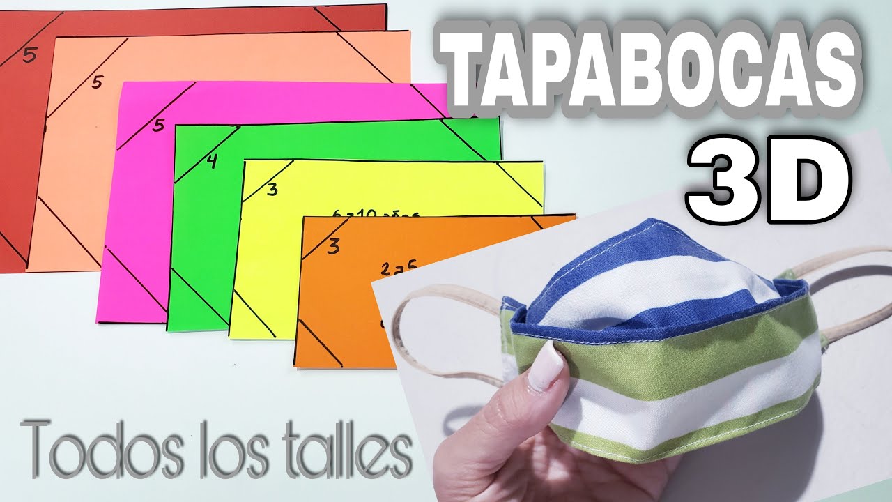 Cómo hacer un TAPABOCAS 3 D con FILTRO-TODOS LOS TALLES Fabiana Marquesini - 354