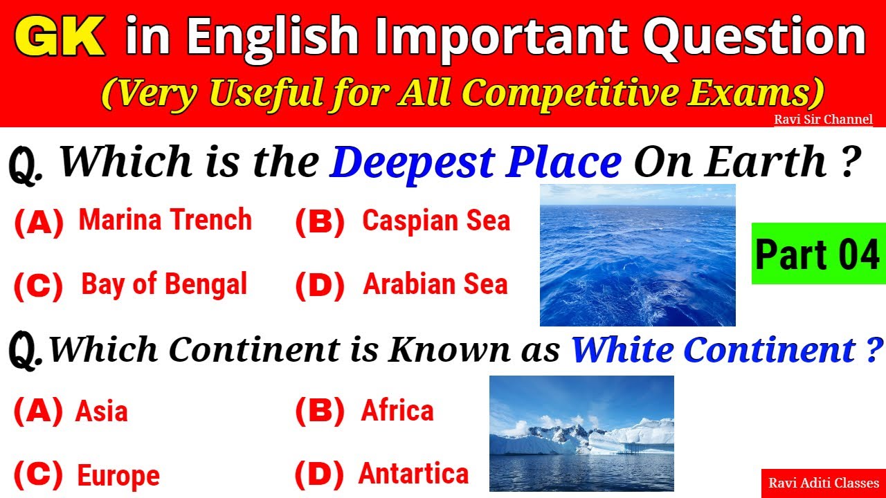 GK in English | Gk most important Question Answer | GK Mcq for Defence Exams CDS, NDA, AFCAT, NAVY