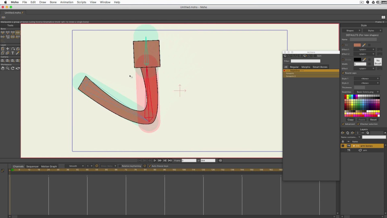 Moho/Anime Studio: Rig an Arm and Add a Smart Bone