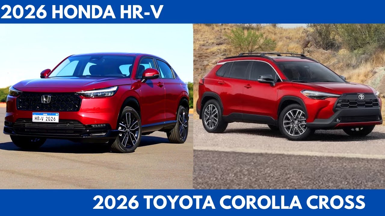 New 2026 Honda HR-V Vs. 2026 Toyota Corolla Cross are two Subcompact Crossover SUV Comparison