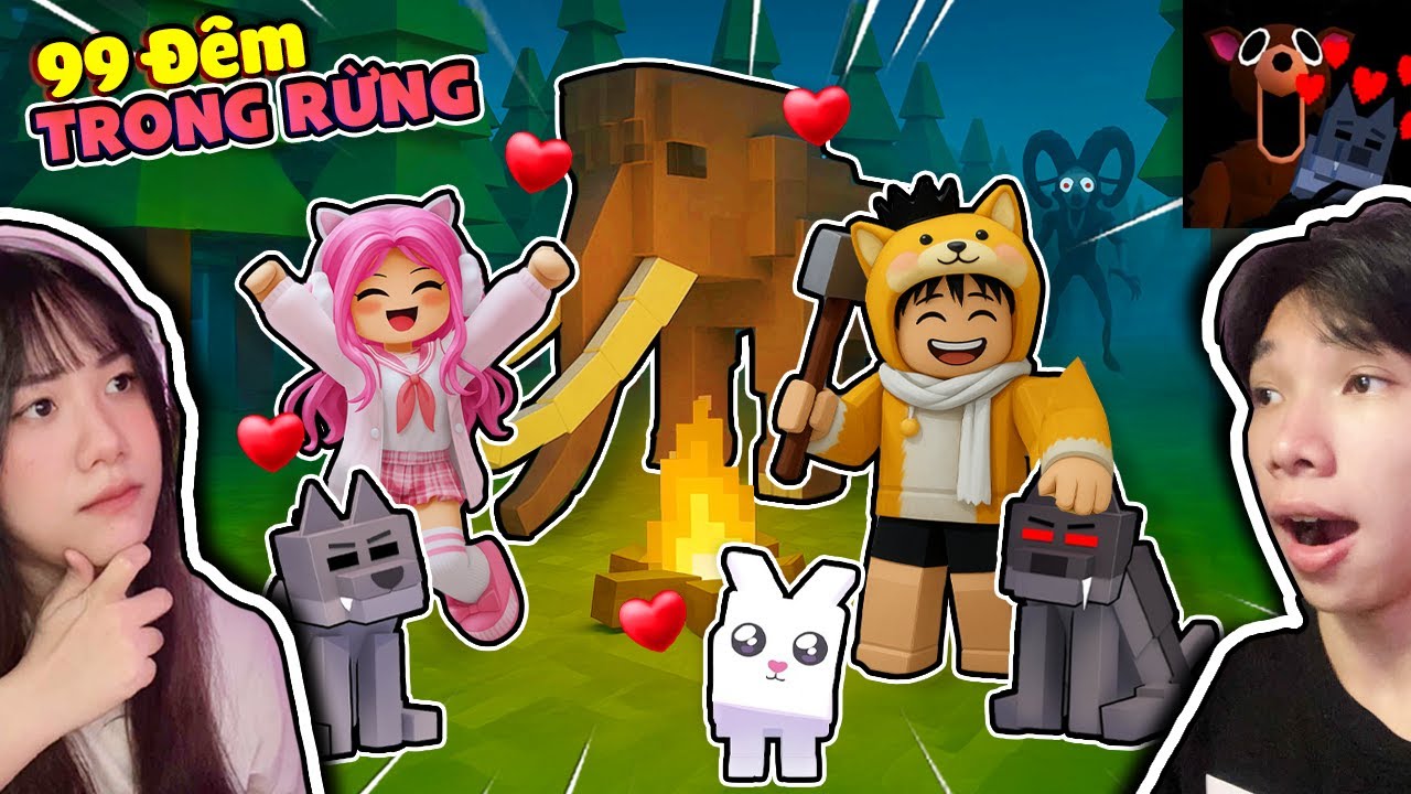 Thử Thách Thuần Hóa Voi Và Tất Cả Động Vật 🥰 Ngáo Và Kemy 99 Đêm Trong Rừng Roblox 🐘