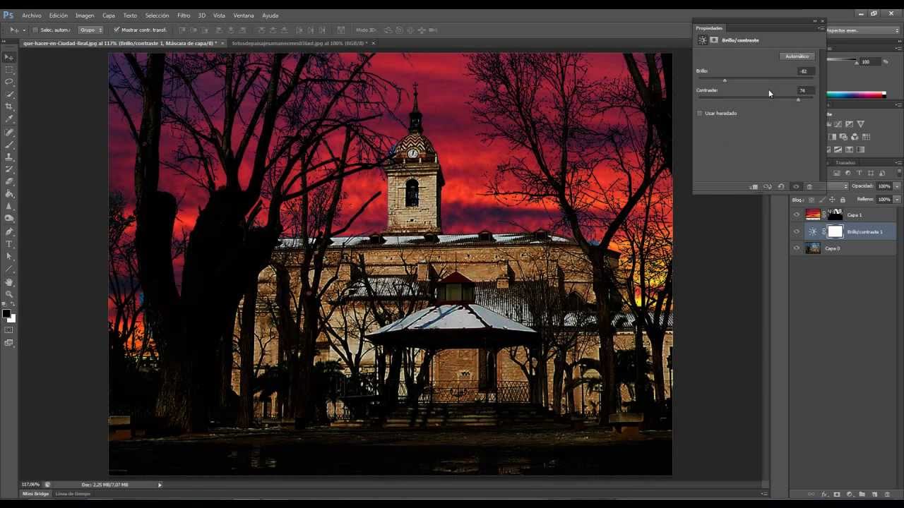 Tutorial photoshop. Cambiar cielos difíciles. Extraer imágenes.