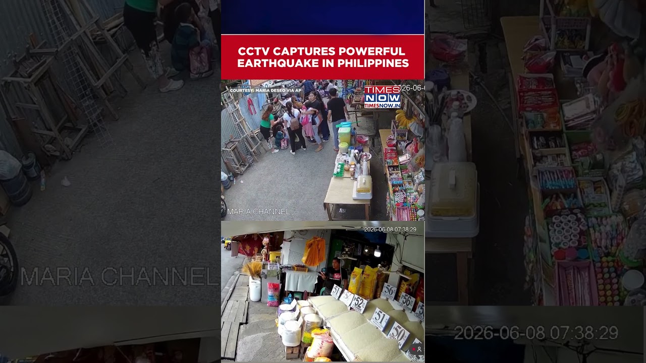 CCTV Footage Shows 7.8 Magnitude Earthquake Hitting Philippines #shorts