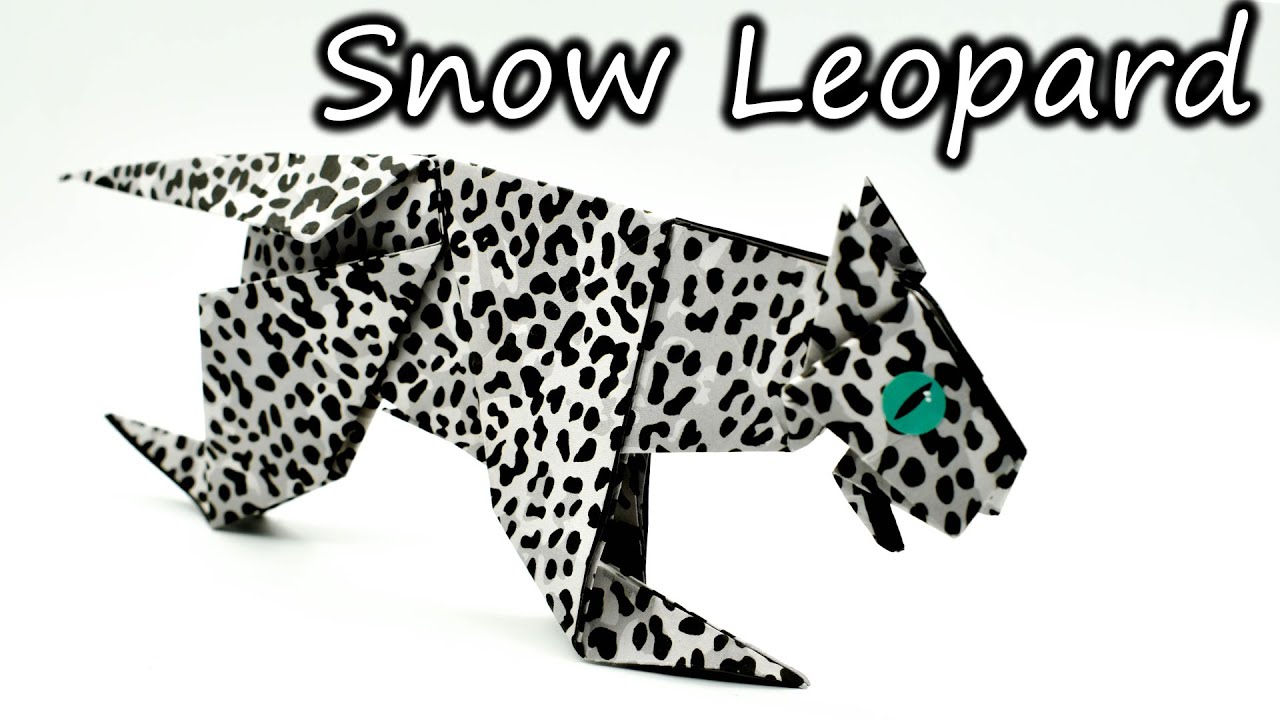 How to fold paper into a snow leopard | ⚜ Origami Animals