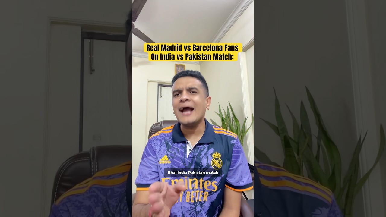 Real Madrid and Barca fans on India vs Pakistan Match 😭 #realmadrid #barcelona